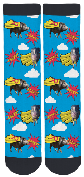 Ahimsa Acres & Rocky The Miracle Pig Crew Socks