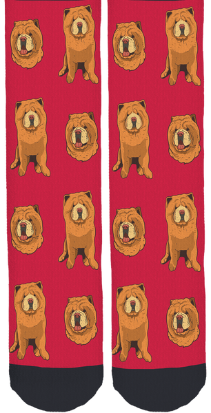 Chowder the Bear Dog Red Crew Socks