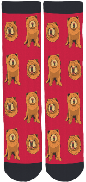 Chowder the Bear Dog Red Crew Socks