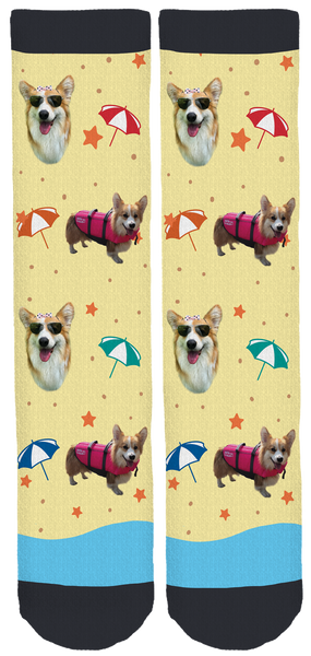 Libby the Fluffy Corgi Crew Socks