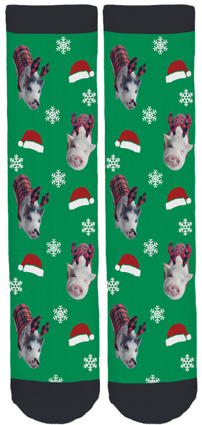 Piggy Gizmo and Bentley Holiday Socks