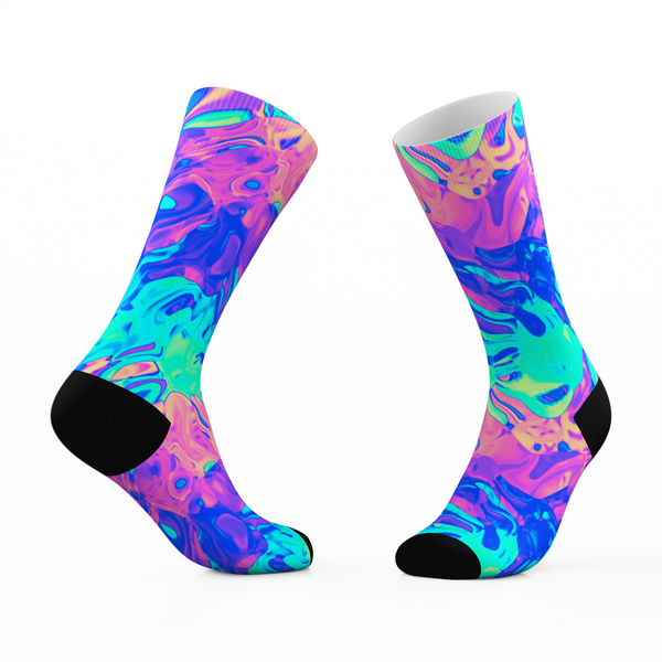Rainbow Swirl Hologram Socks