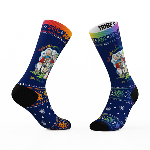 Angels With Misplaced Wings Holiday Crew Socks