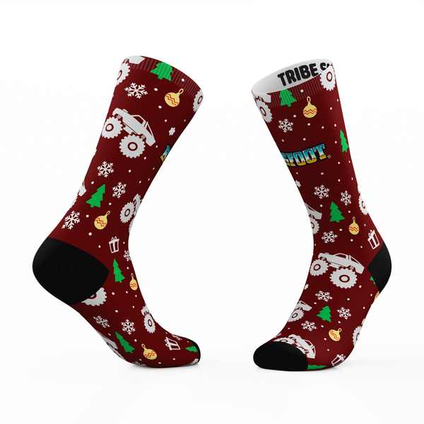Bigfoot 4x4 Holidays Crew Socks - Red
