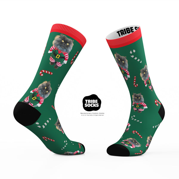 Green Bobbie Holiday Socks