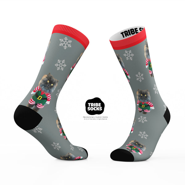 Grey Bobbie Holiday Socks