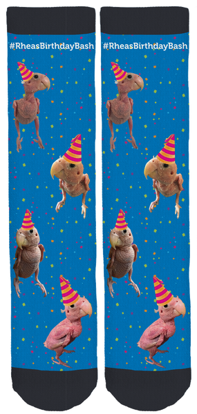 Rhea 'The Naked Birdie' Birthday crew socks