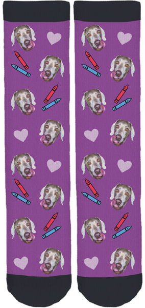 Love is a Dog and Some Crayons Crew Socks
