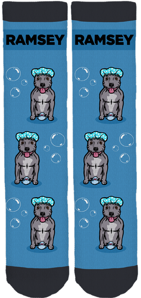 Blue Staffy Ramsey Crew Socks