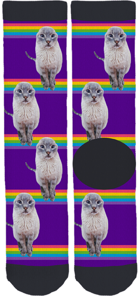 Eddie The Lilac Lion Rainbow Bridge Crew Socks