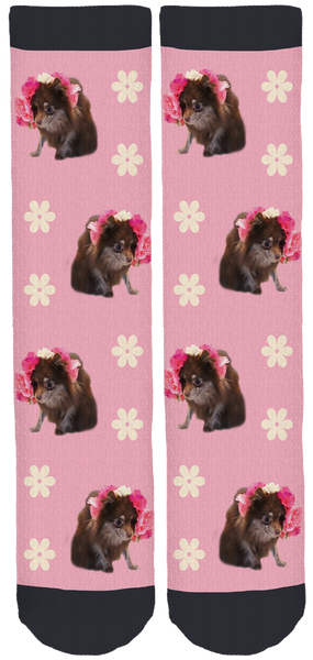 Her Pom Crew Socks