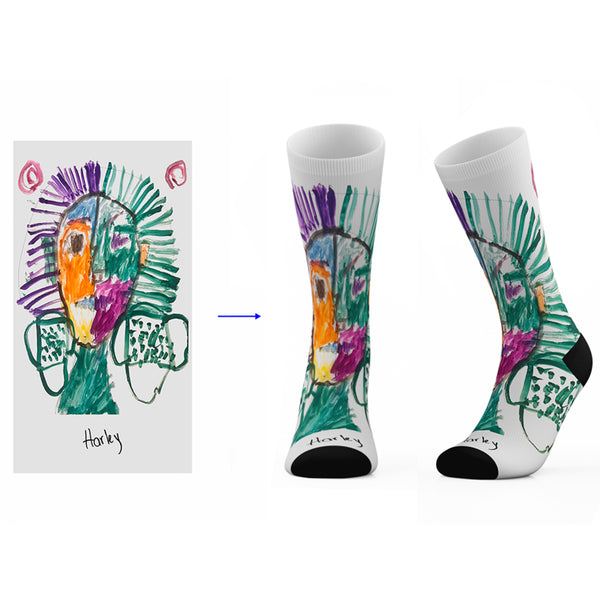Knit Hand-made Socks Vector Illustration in Colored Cartoon Doodle