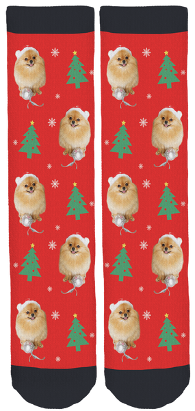 Pomeranians Holiday Crew Socks