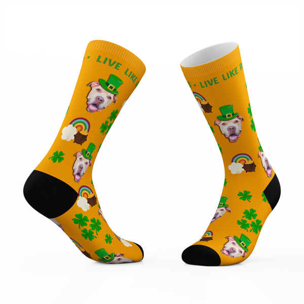 Live Like Roo Foundation Yellow St. Patrick's Day Socks