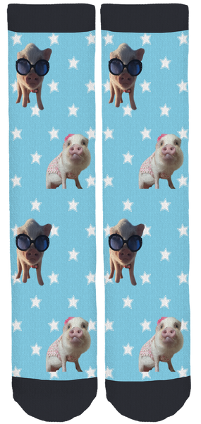 Rainbow the MiniPig Crew Socks