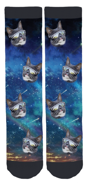 Sunglass Cat Crew Socks