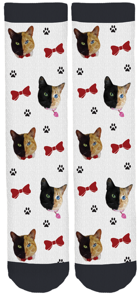 Venus the Two Face Cat Holiday Crew Socks